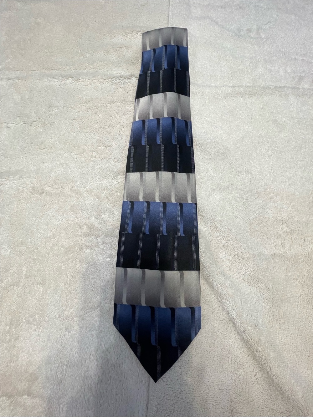 croft & barrow Blue and Gray Block-Pattern Tie